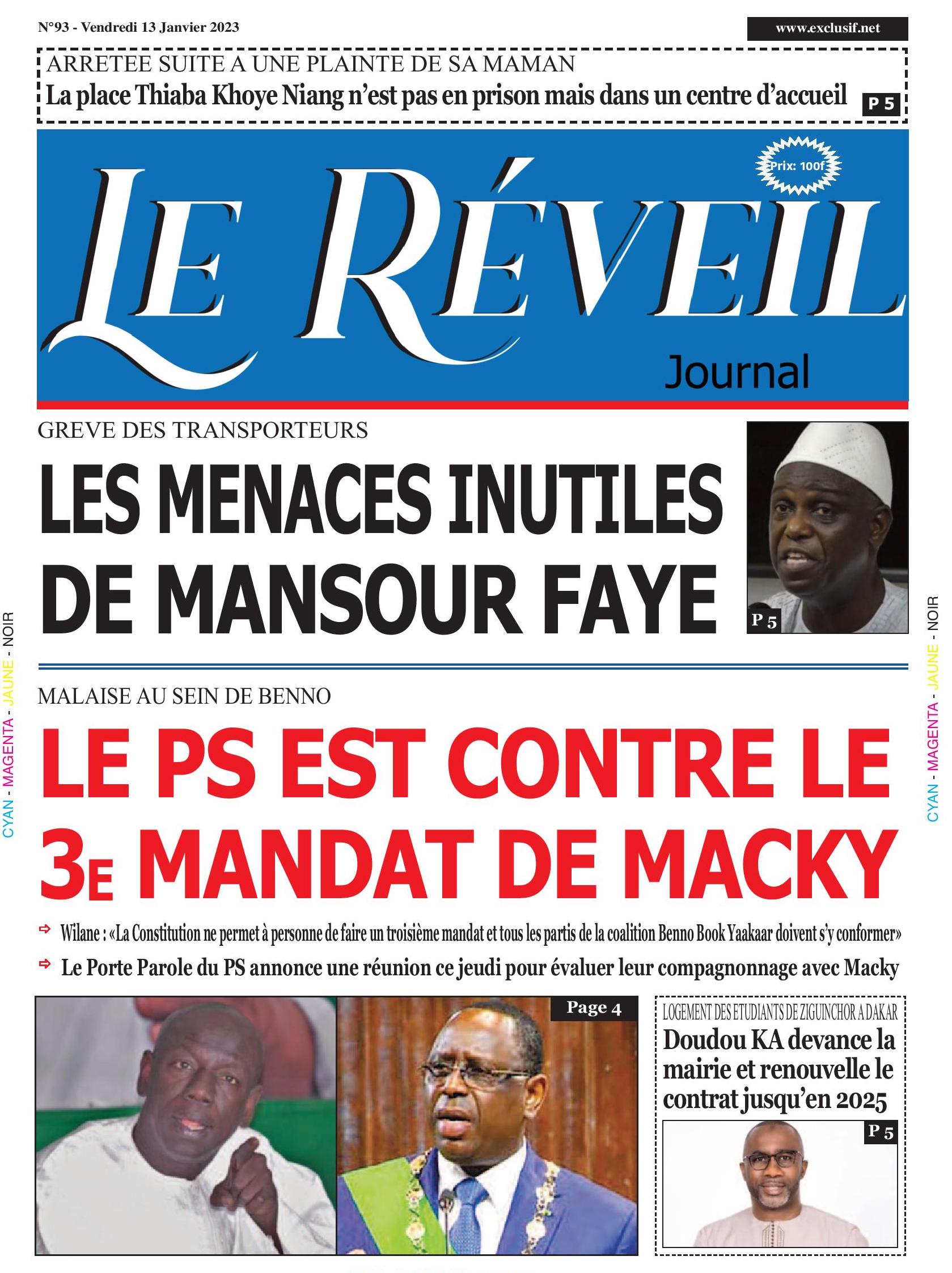 Le Réveil Quotidien du Lundi 16 Janvier 2023