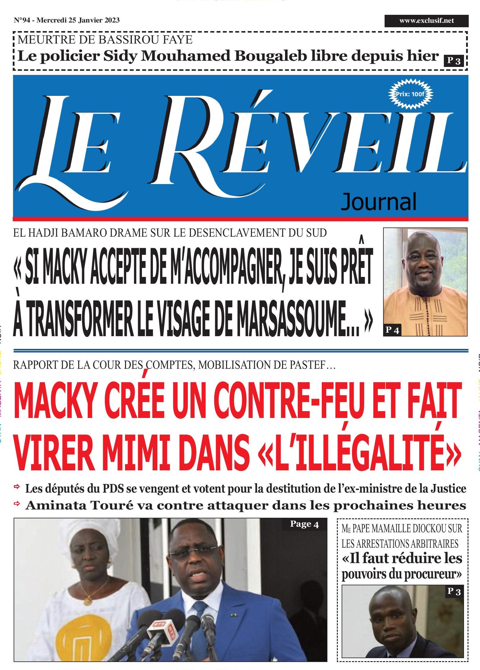 Le Réveil Quotidien du Mercredi 25 Janvier 2023