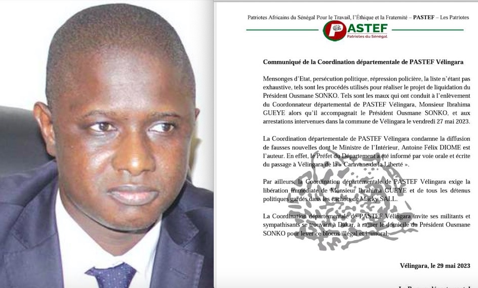 Sortie de Antoine DIOME : Pastef Vélingara parle de "mensonges d'Etat "