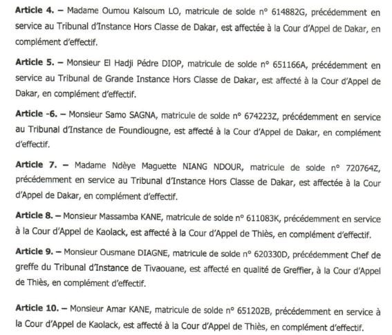  Le ministère de la Justice a opéré un vaste mouvement au sein du greffe (DOCUMENTS)