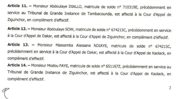  Le ministère de la Justice a opéré un vaste mouvement au sein du greffe (DOCUMENTS)