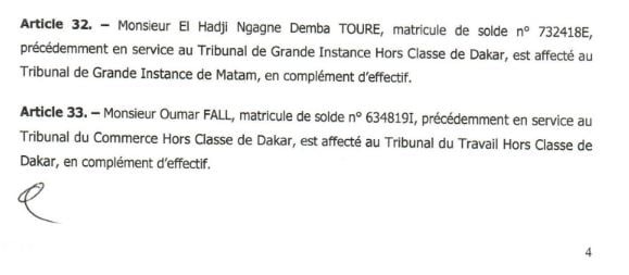  Le ministère de la Justice a opéré un vaste mouvement au sein du greffe (DOCUMENTS)