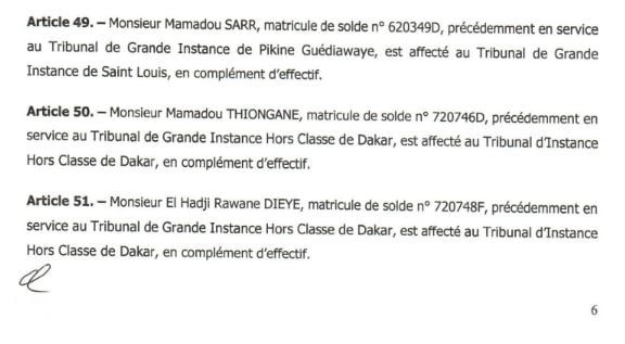  Le ministère de la Justice a opéré un vaste mouvement au sein du greffe (DOCUMENTS)
