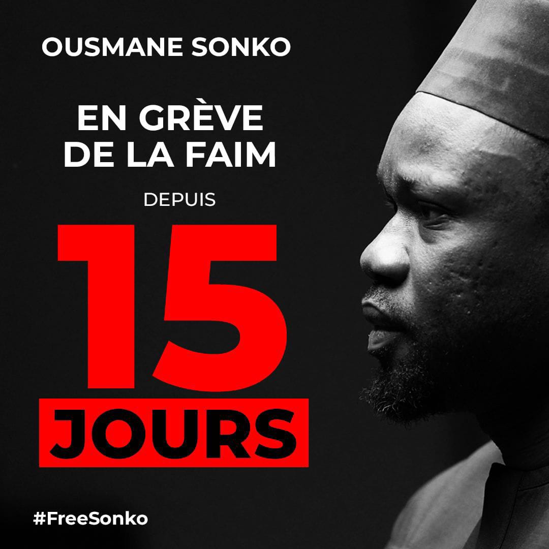 Sénégal : 15e jour de grève de la faim de Ousmane Sonko et les « prisonniers politiques »