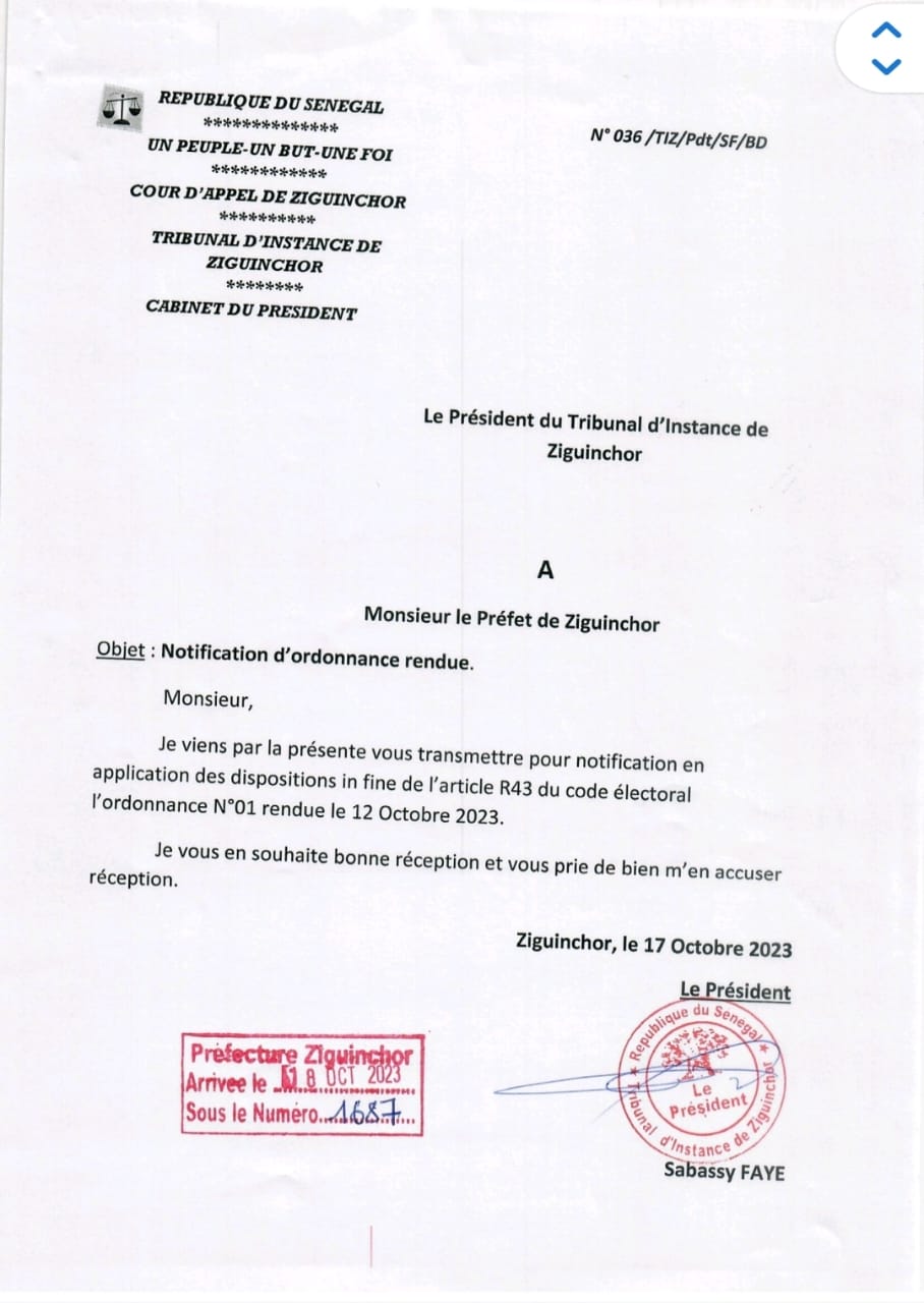 Réintégration de Sonko : Ce que le juge Sabassy Faye au préfet de Ziguinchor