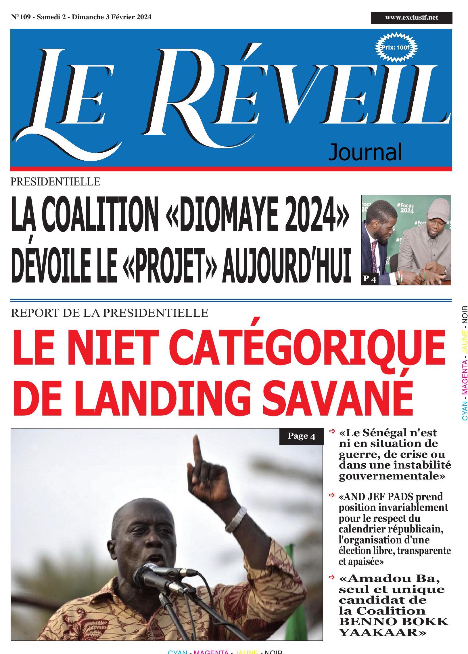 Le Réveil Quotidien du Samedi 03 février 2024
