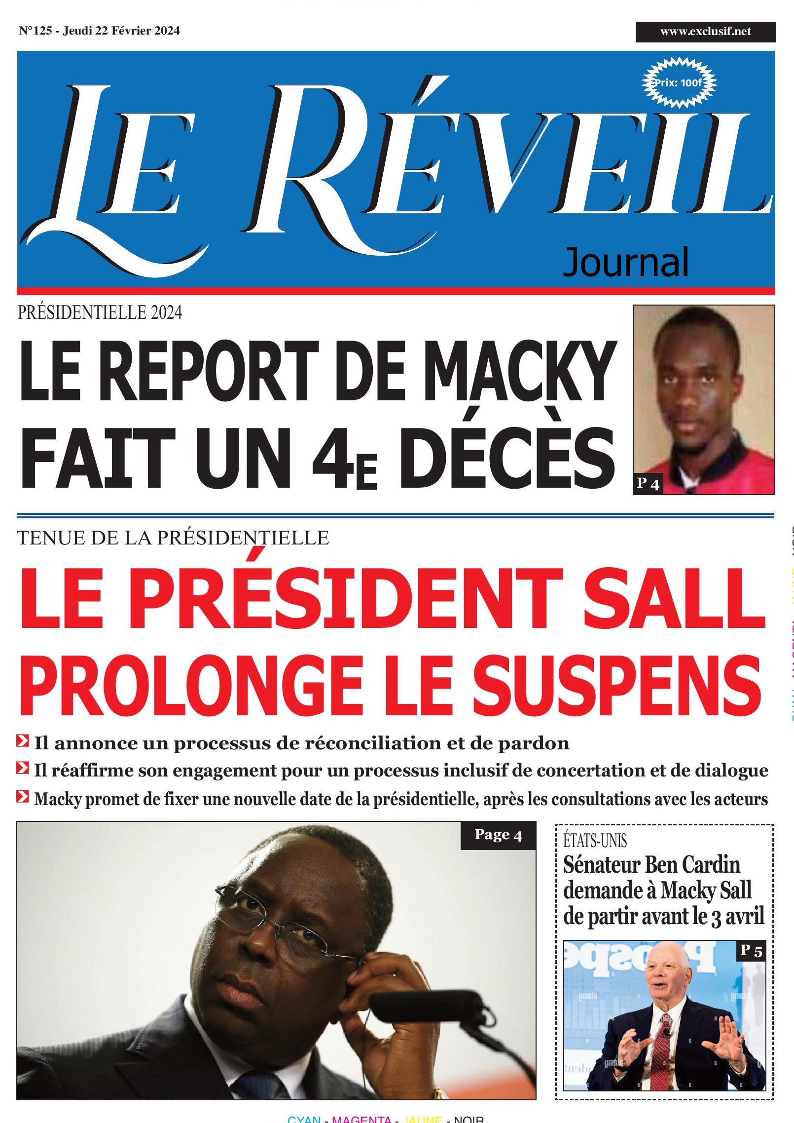 Le Réveil Quotidien du Jeudi 22 février 2024