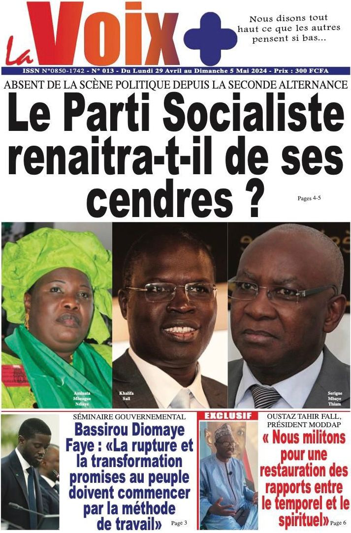 La Une du journal le réveil du Lundi 29 avril 2024