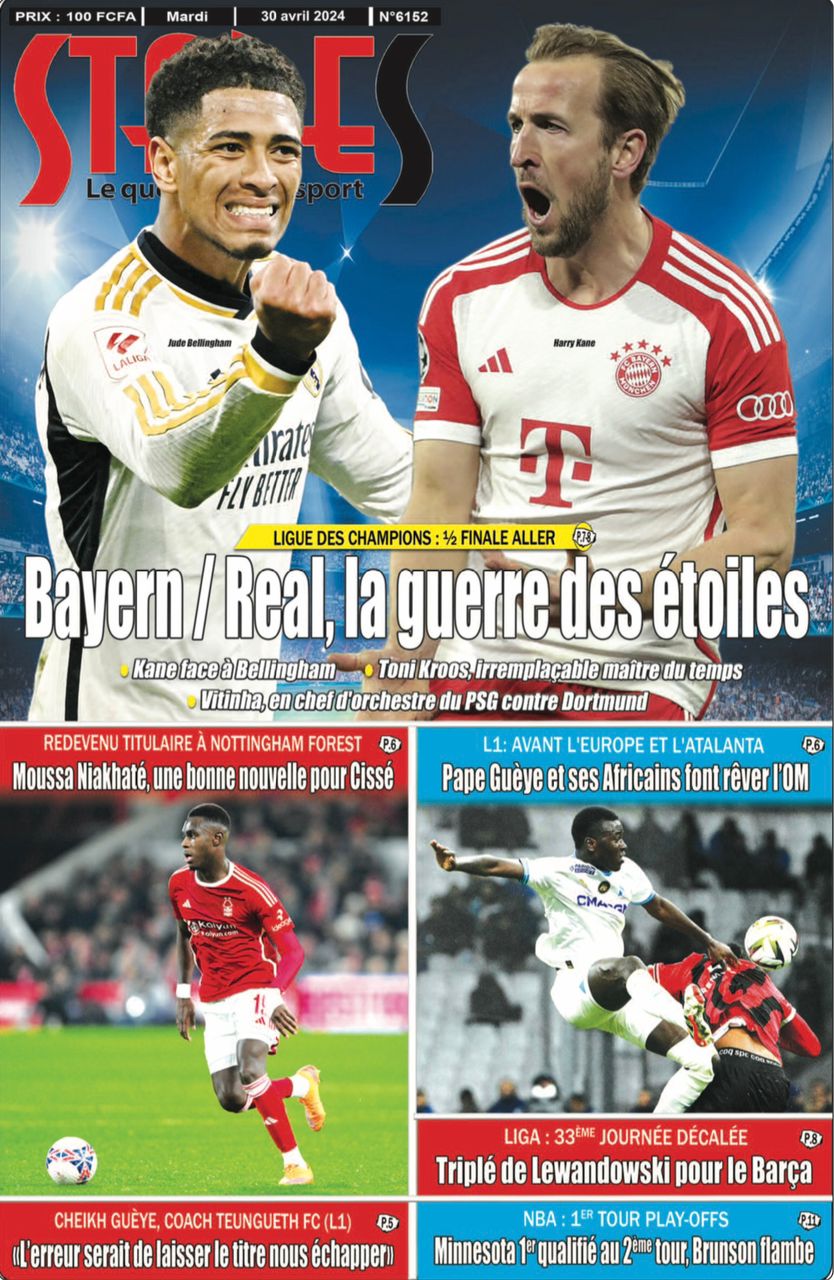 La Une du journal le réveil du Mardi 30 avril 2024