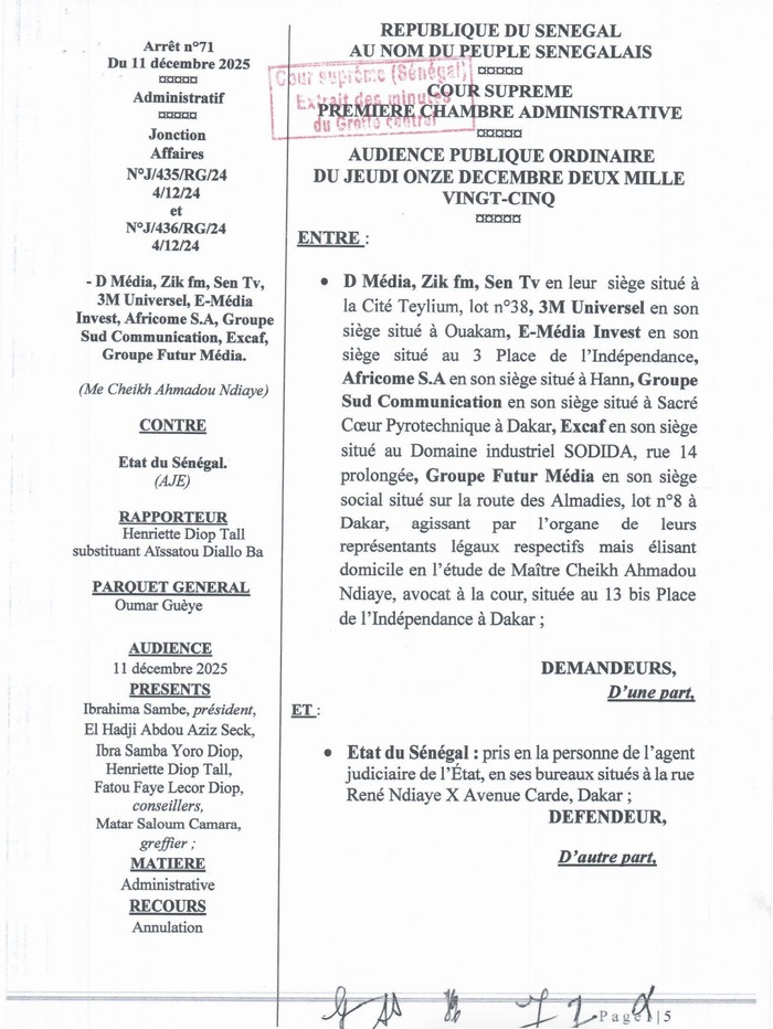 Excès de pouvoir : la Cour suprême invalide la plateforme numérique des entreprises de presse (DOCUMENTS)