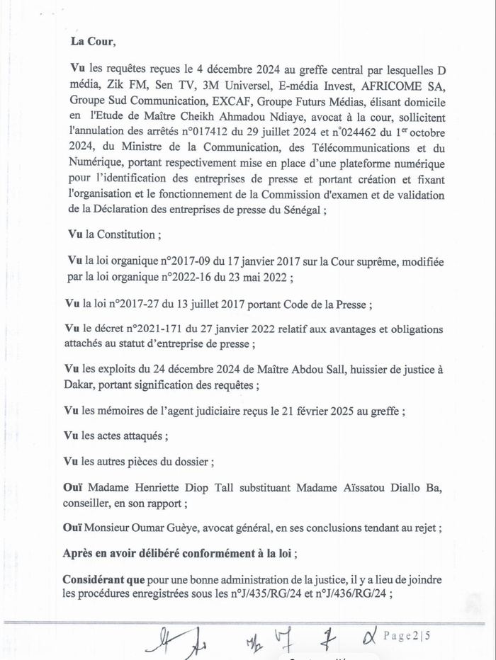 Excès de pouvoir : la Cour suprême invalide la plateforme numérique des entreprises de presse (DOCUMENTS)