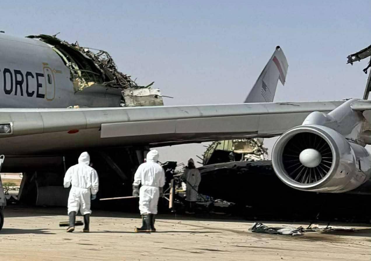 Arabie Saoudite : les images d'un avion américain détruit par l'Iran