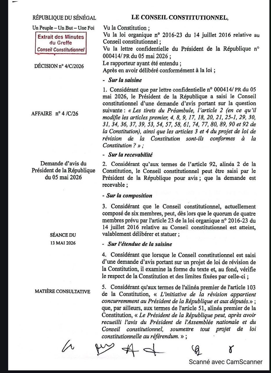Révision constitutionnelle : le Conseil constitutionnel valide le projet mais exige plusieurs corrections