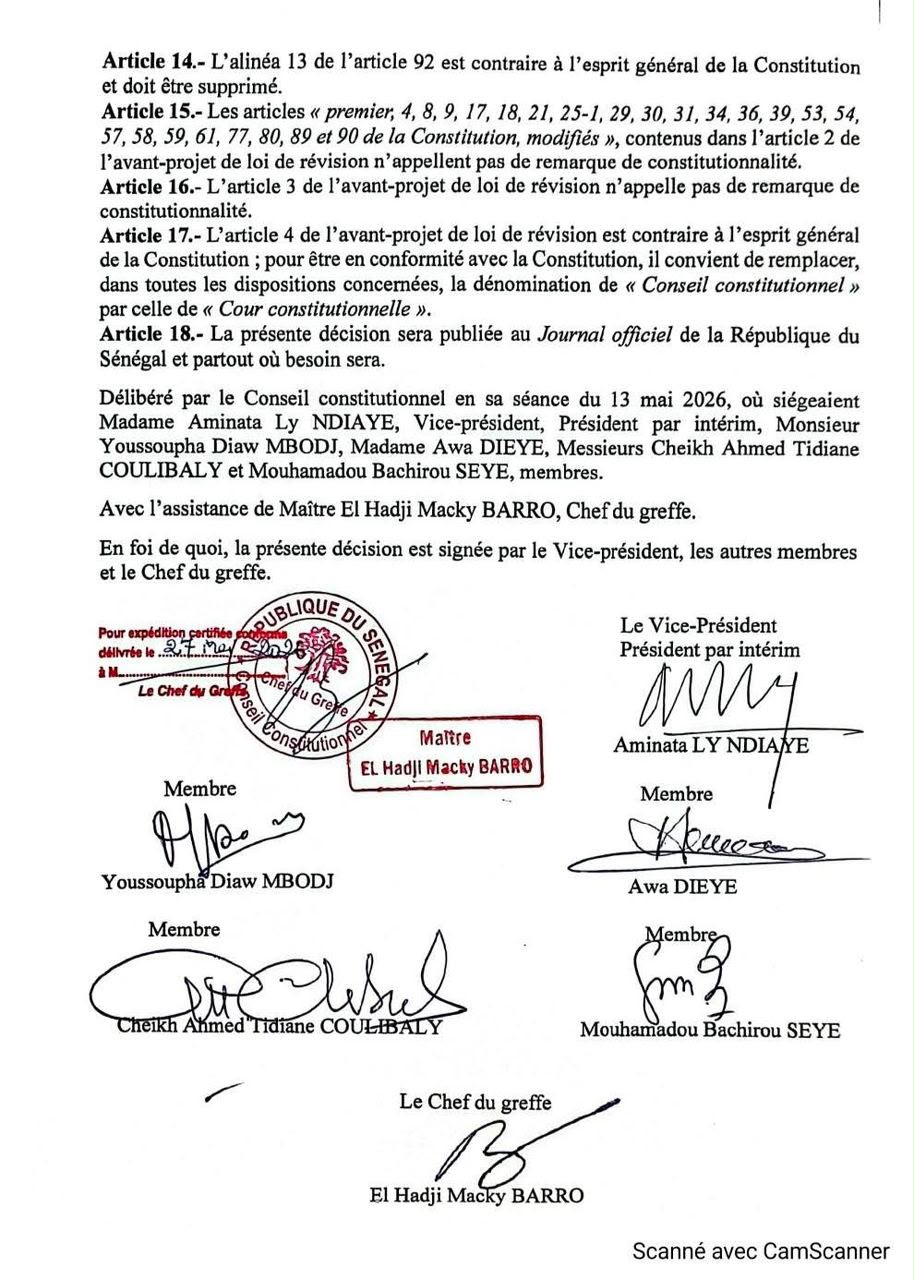 Révision constitutionnelle : le Conseil constitutionnel valide le projet mais exige plusieurs corrections