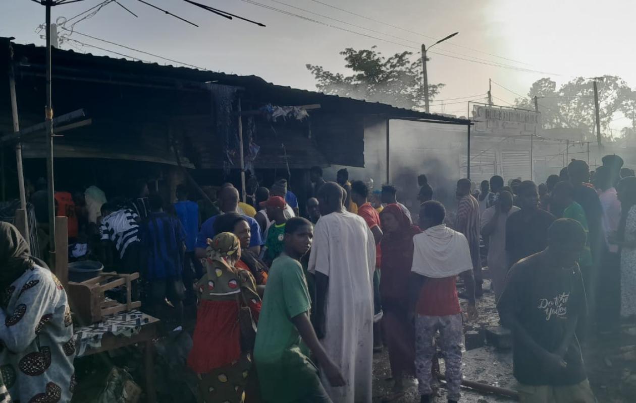 Tambacounda : un violent incendie ravage le marché central