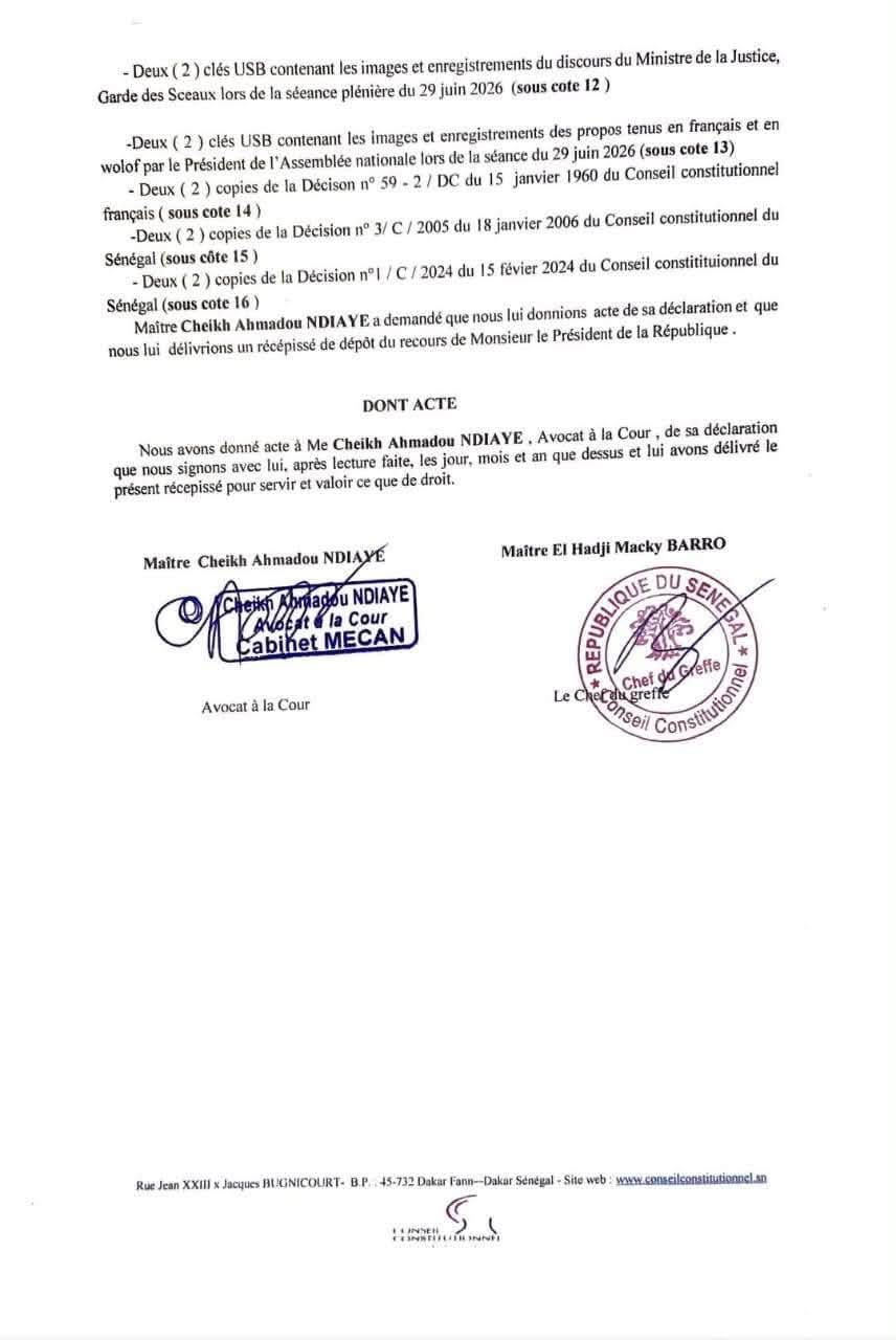Révision constitutionnelle : Diomaye saisit le Conseil constitutionnel pour contester la procédure adoptée par l'Assemblée nationale