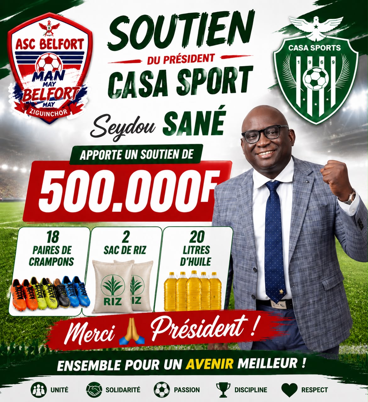 Phases nationales : Seydou Sané a apporté son soutien aux cinq équipes de Ziguinchor