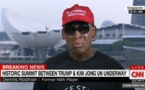 Dennis Rodman, ami de Kim Jong-un, pleure après la poignée de main avec Donald Trump